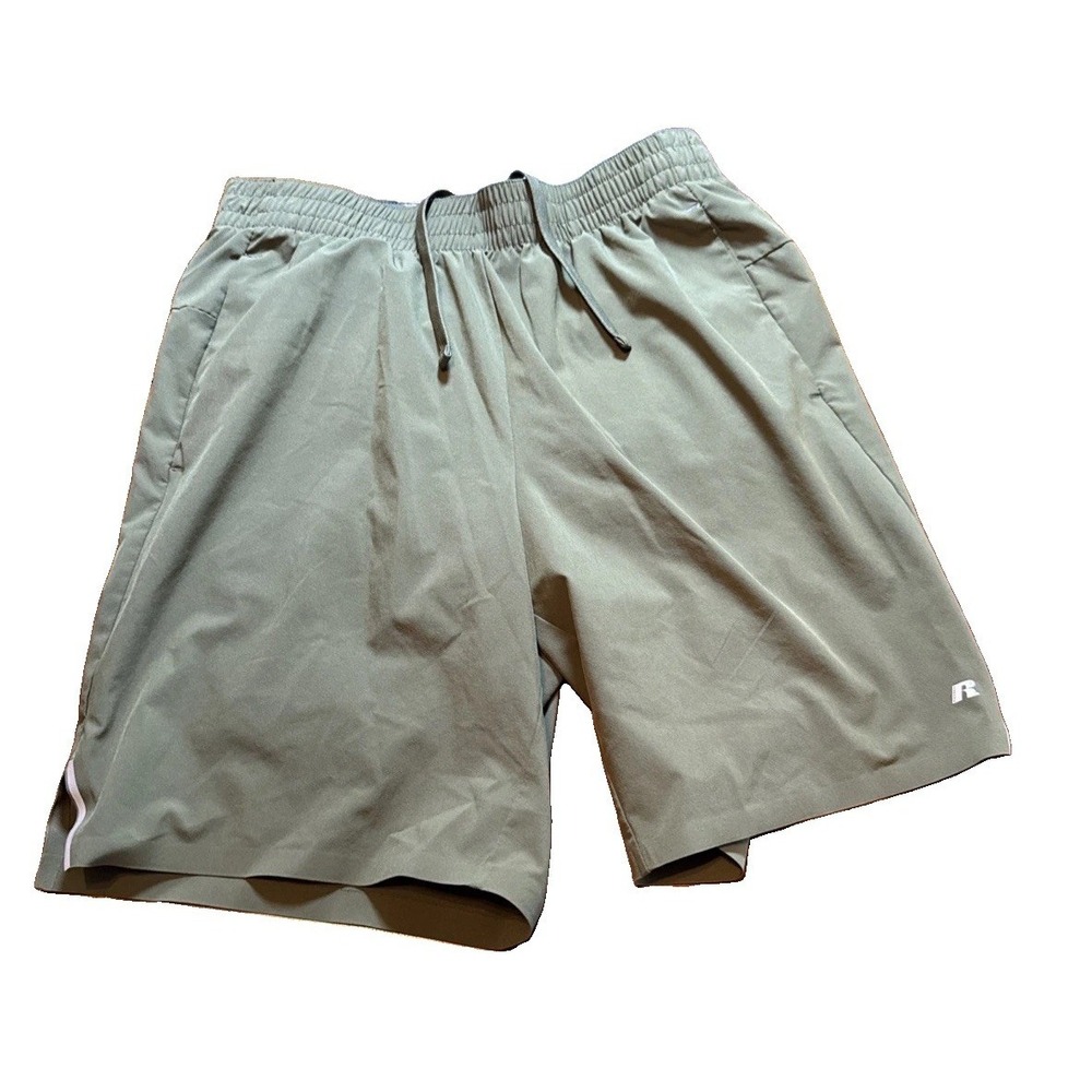 Russell Athletic Mens Training Fit Lined Shorts Green Size M 32-34 Stretch